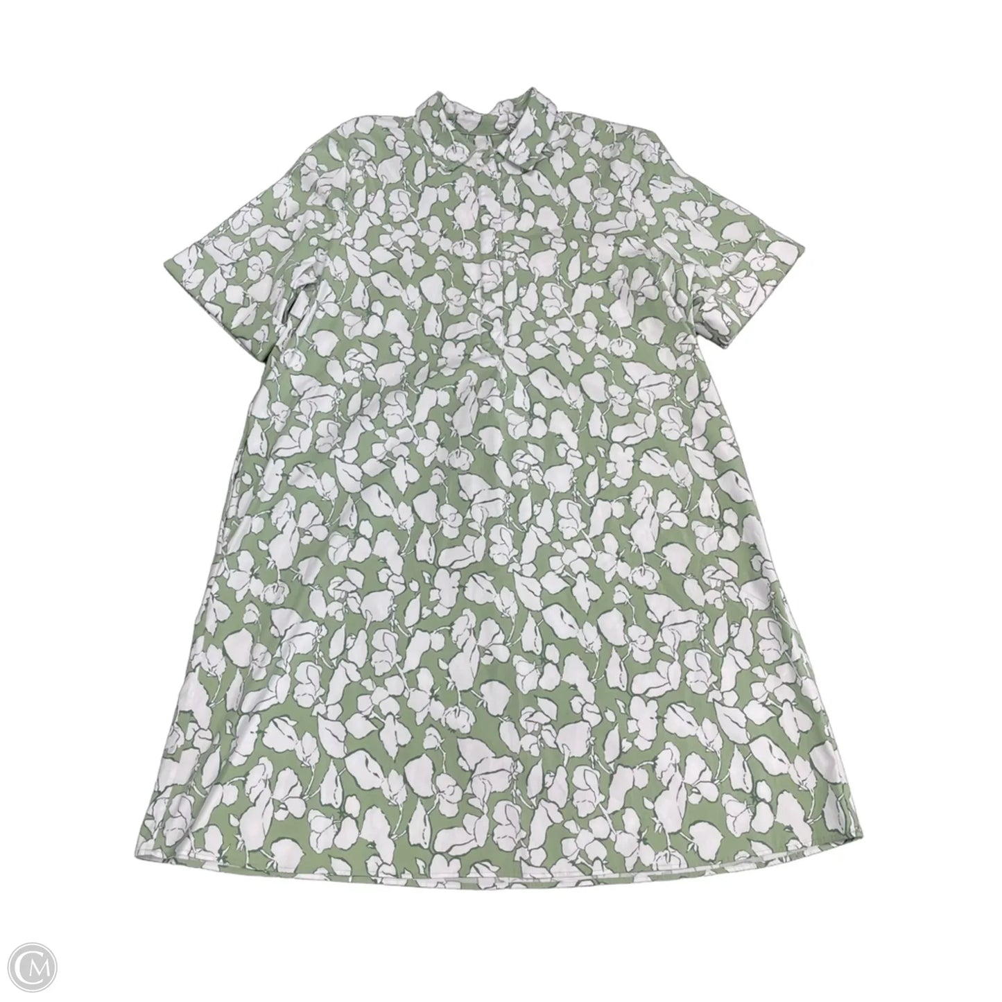 Dress Casual Short By Chicos In Green & White, Size: Xl
