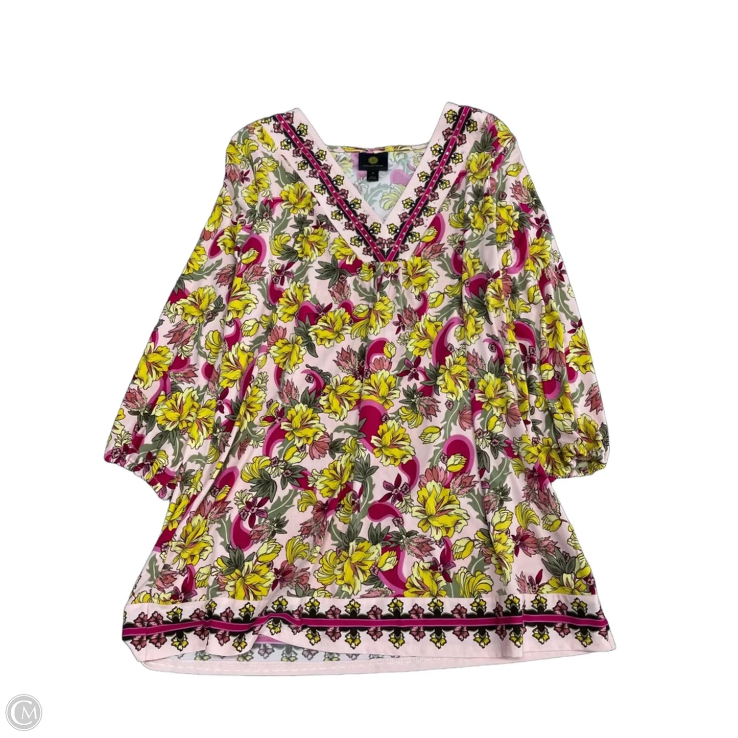 Top Long Sleeve By Jm Collections In Floral Print, Size: M