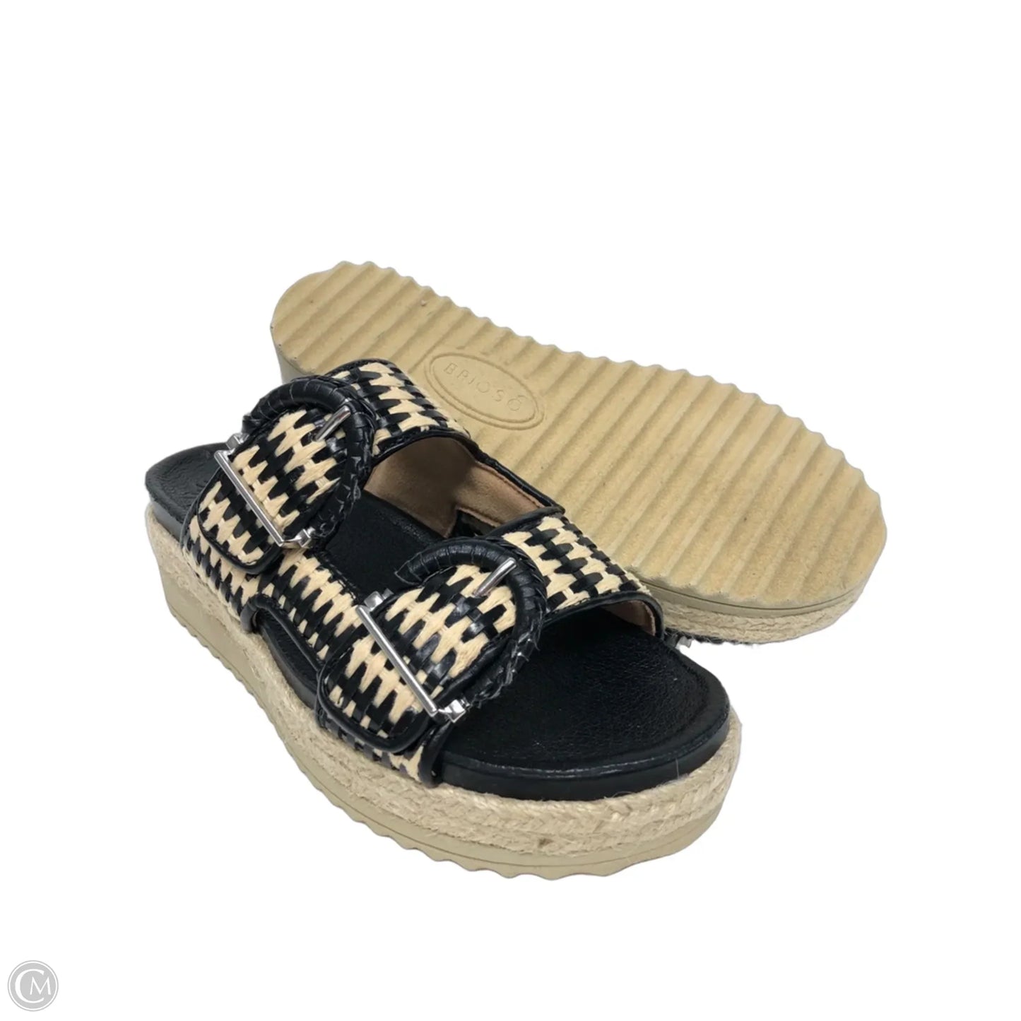 Sandals Heels Platform By Cmc In Black & Tan, Size: 6