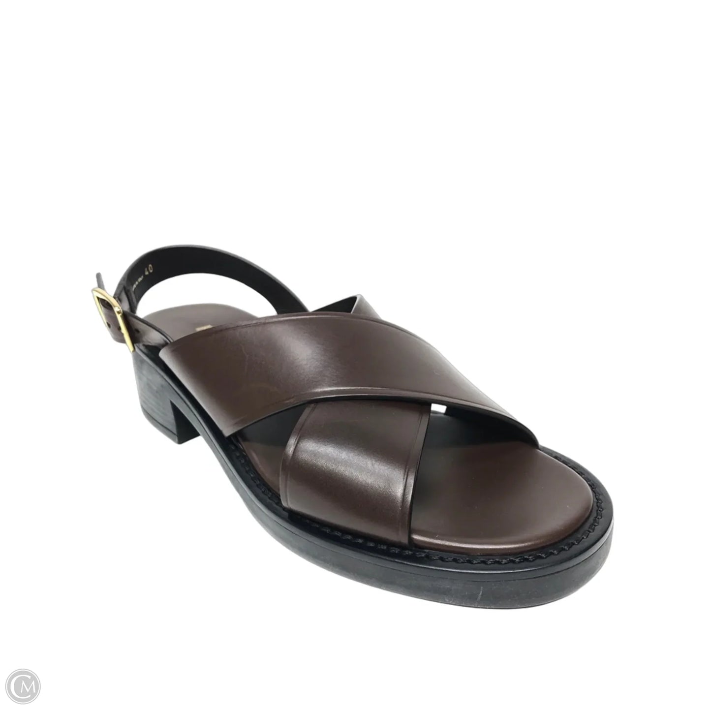 Sandals Luxury Designer By Prada In Brown, Size: 9.5