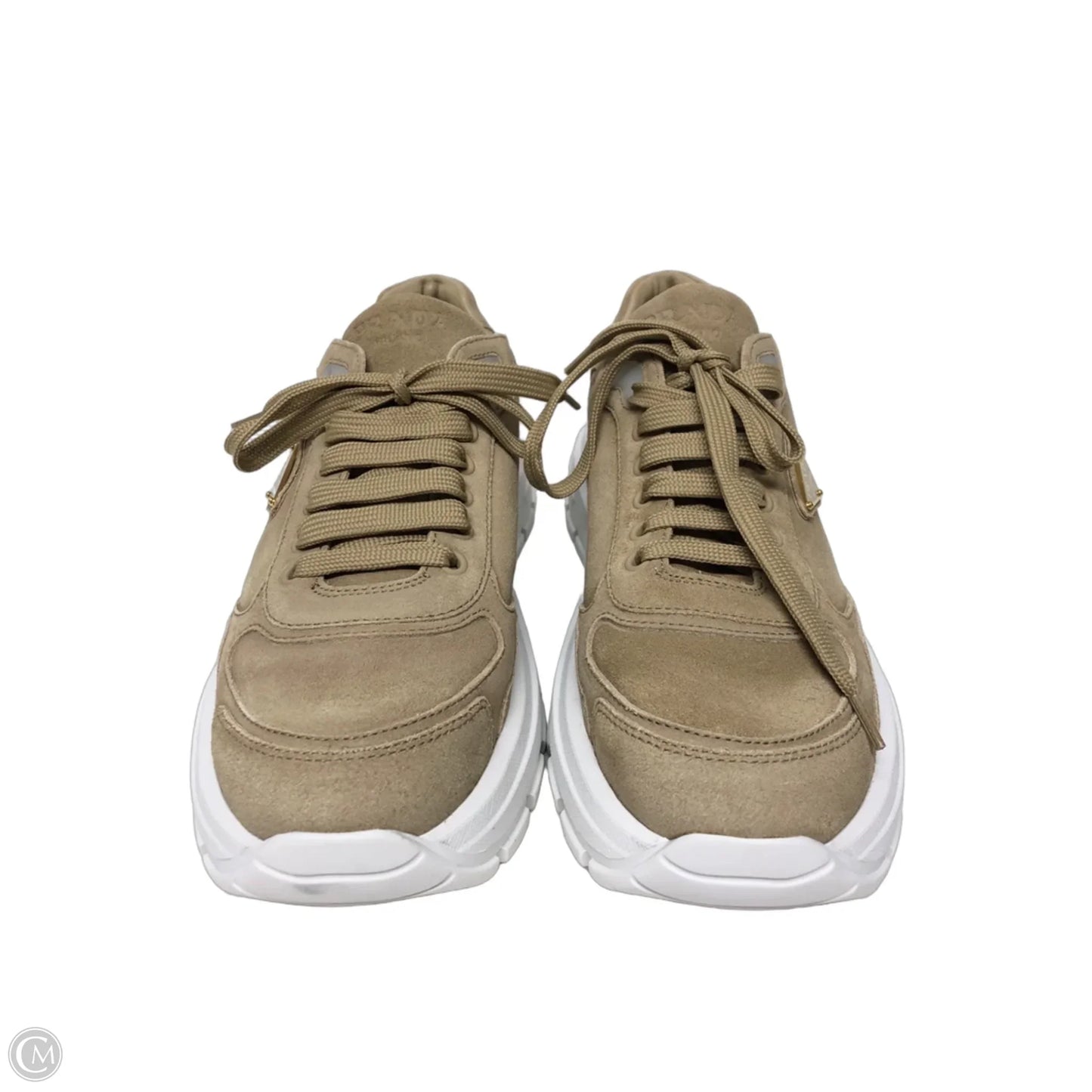 Shoes Luxury Designer By Prada In Tan, Size: 9.5