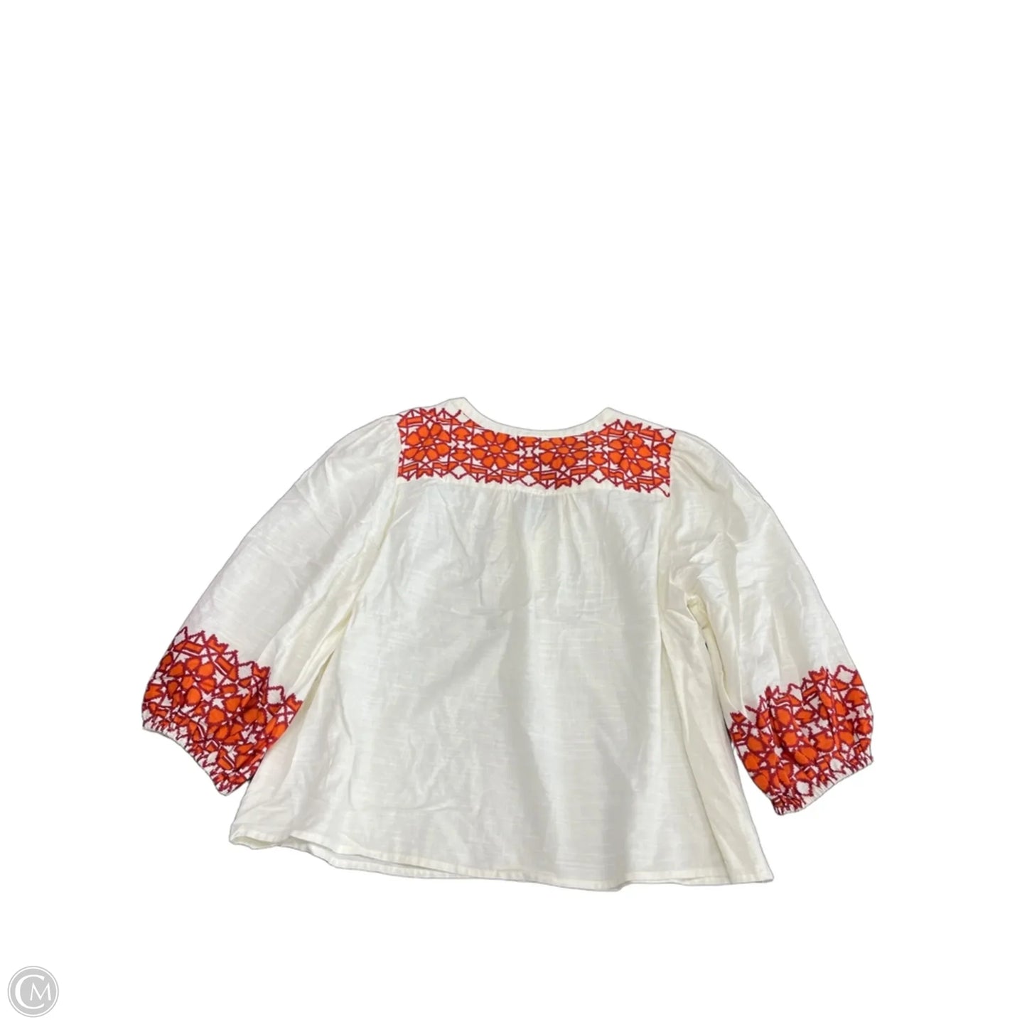 Tunic 3/4 Sleeve By Knox Rose In Cream & Red, Size: Xl
