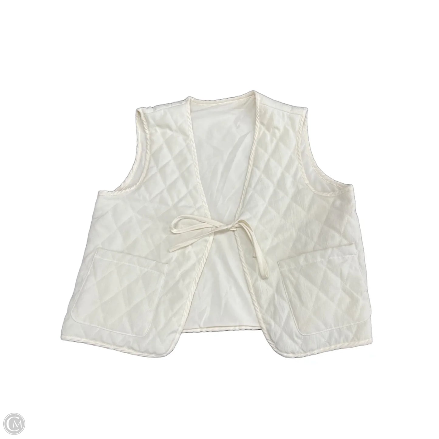 Vest Puffer & Quilted By Shein In Cream, Size: L