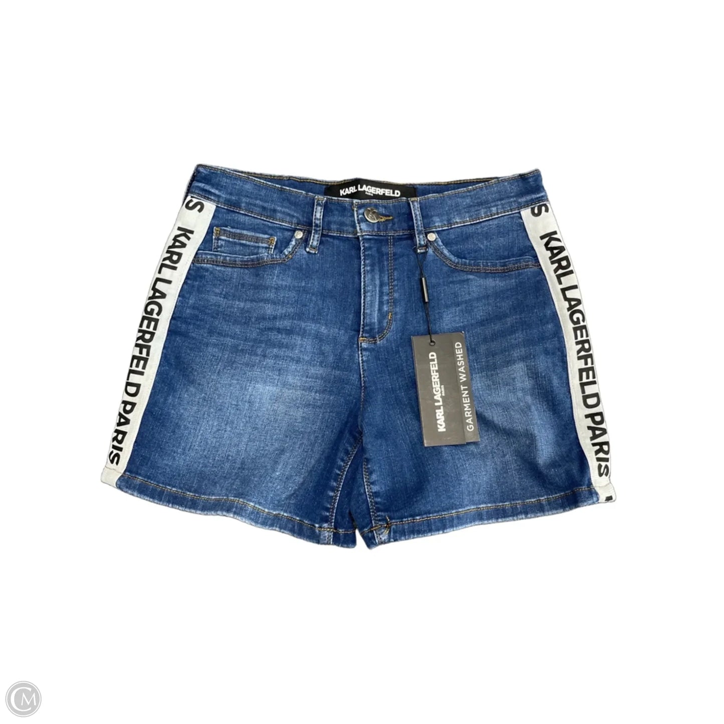 Shorts Designer By Karl Lagerfeld In Blue Denim, Size: 4