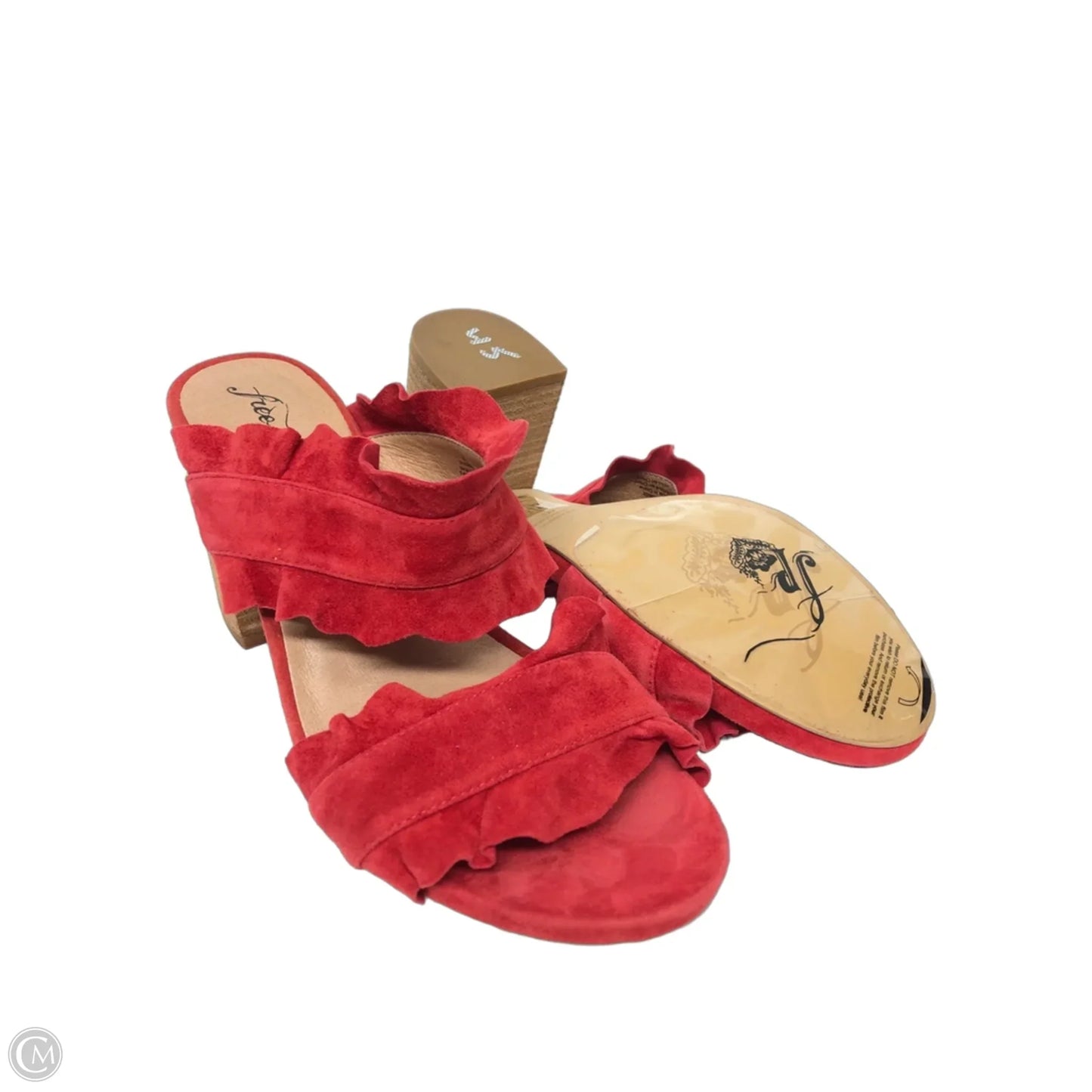Sandals Heels Block By Free People In Red, Size: 9.5