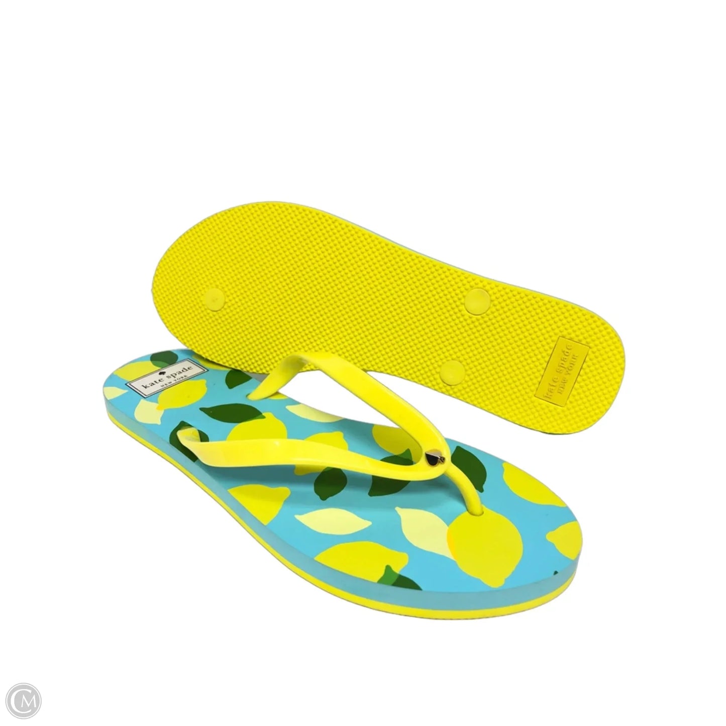 Sandals Flip Flops By Kate Spade In Blue & Yellow, Size: 11