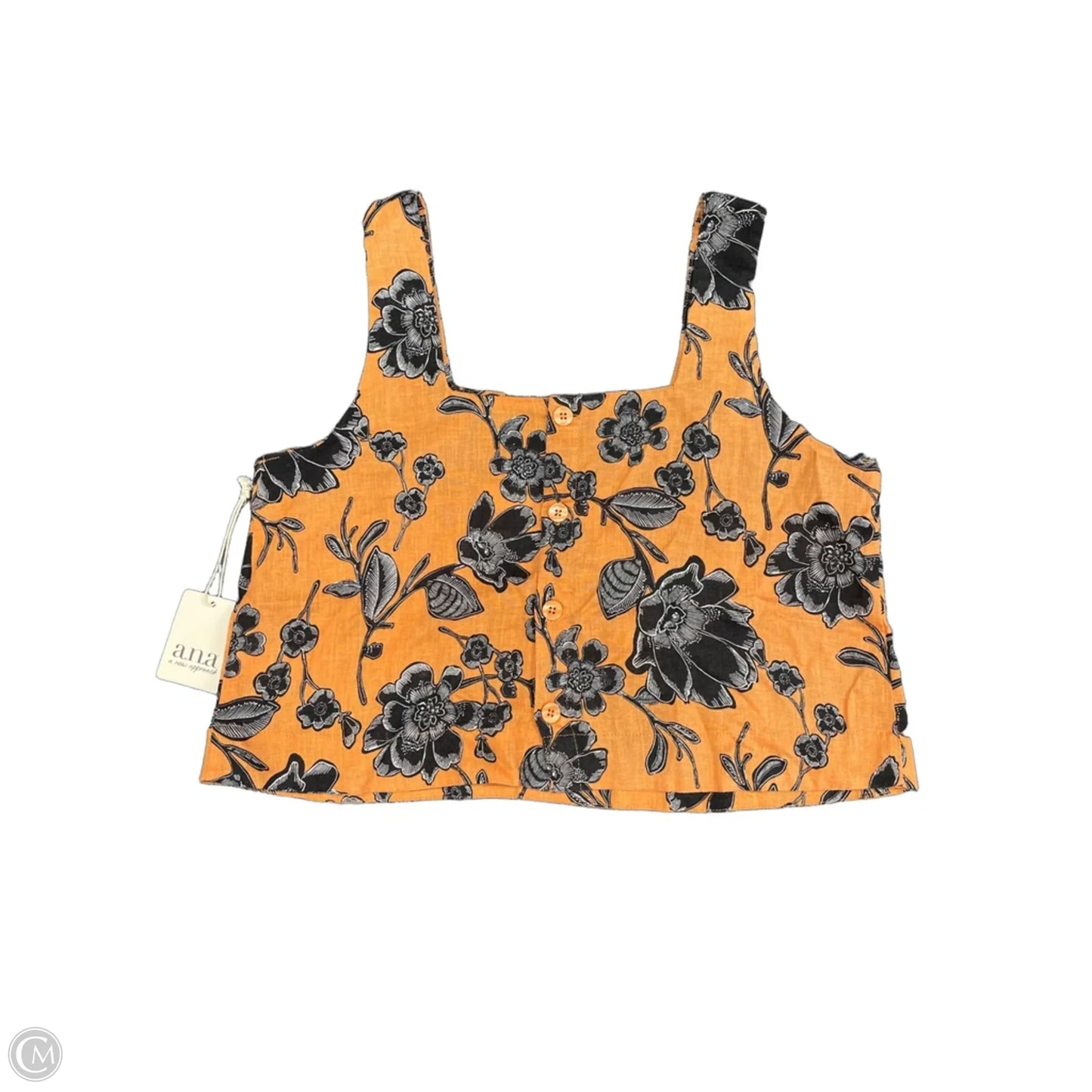 Top Sleeveless By Ana In Black & Orange, Size: M