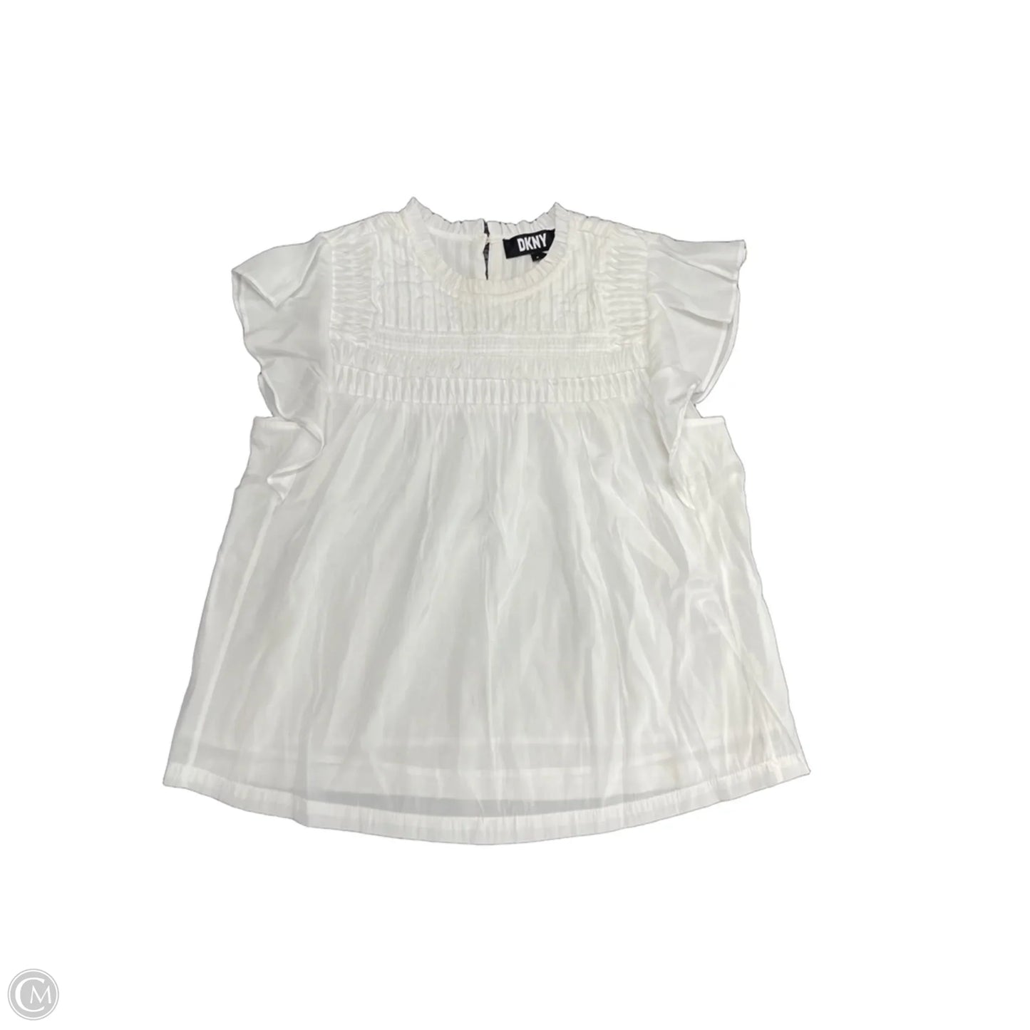 Top Short Sleeve By Dkny In White, Size: M
