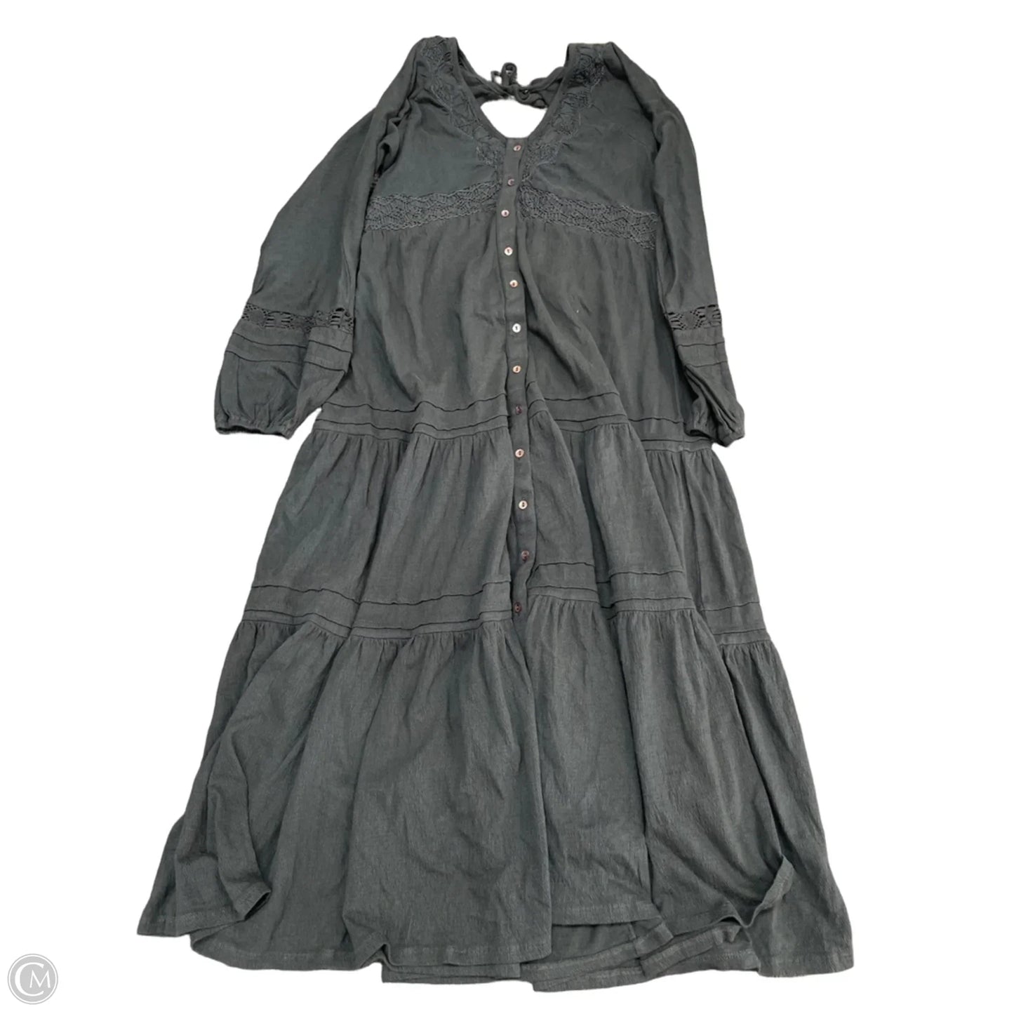 Dress Casual Midi By Lucky Brand In Black, Size: M
