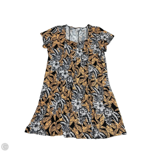 Dress Casual Short By Kim Rogers In Black & Orange, Size: 2x