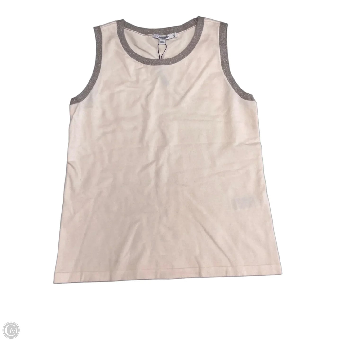 Top Sleeveless By Chicos In Beige, Size: S