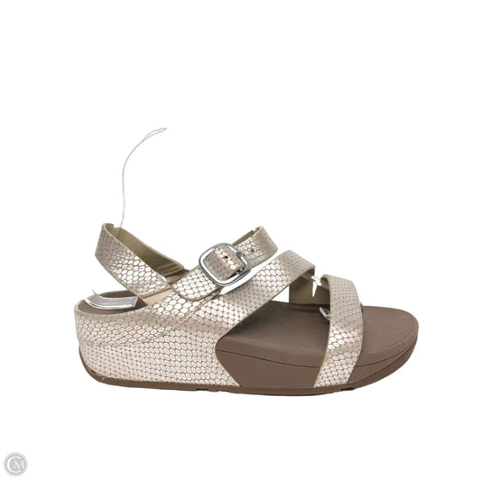 Sandals Heels Wedge By Fitflop In Tan, Size: 6