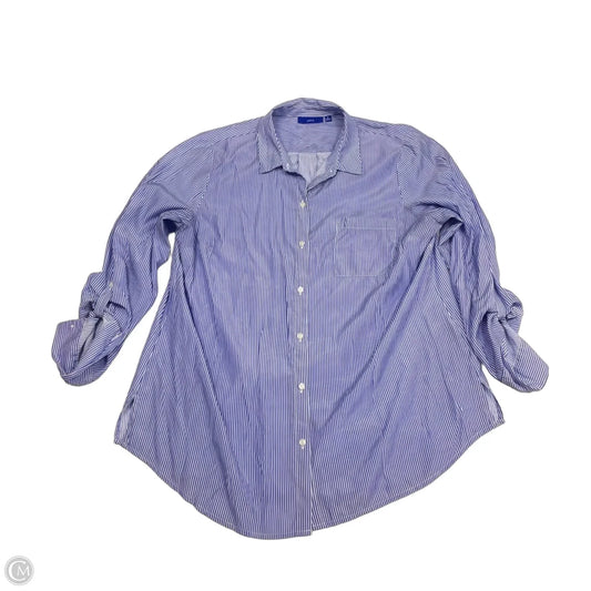 Top Long Sleeve By Apt 9 In Blue & White, Size: Xl