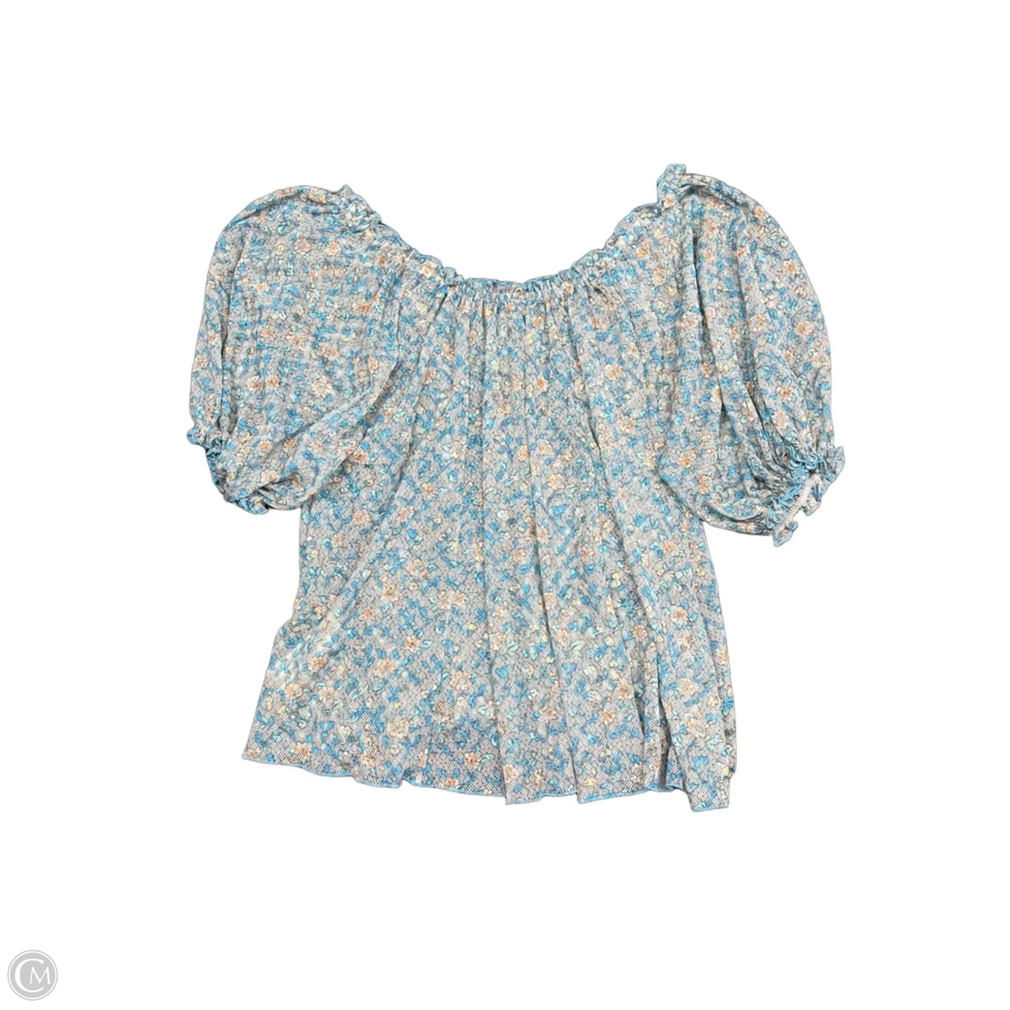 Blouse Short Sleeve By Free People In Blue, Size: L