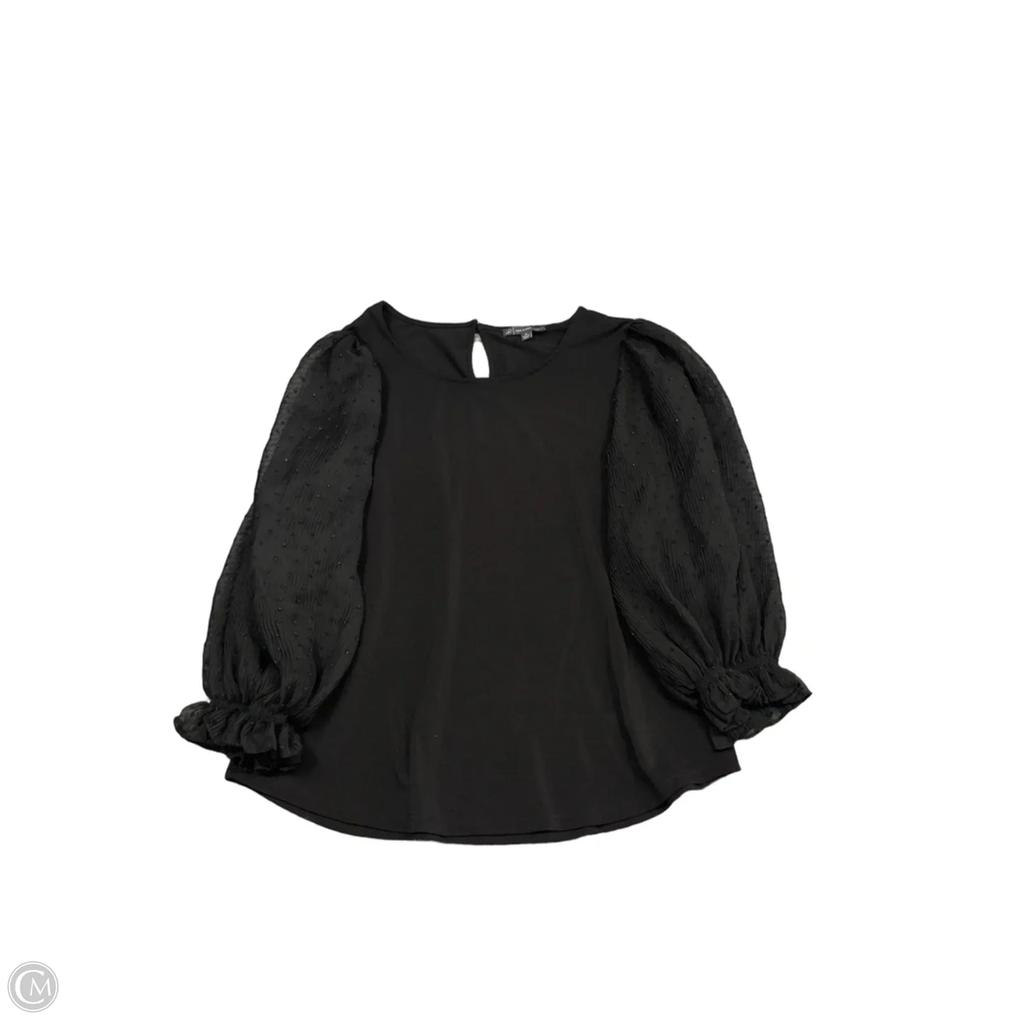 Top 3/4 Sleeve By Adrianna Papell In Black, Size: M