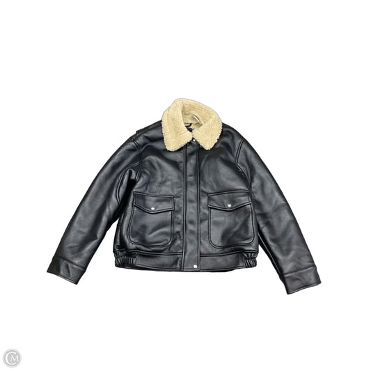 Jacket Moto By Asos In Black & Tan, Size: Xs