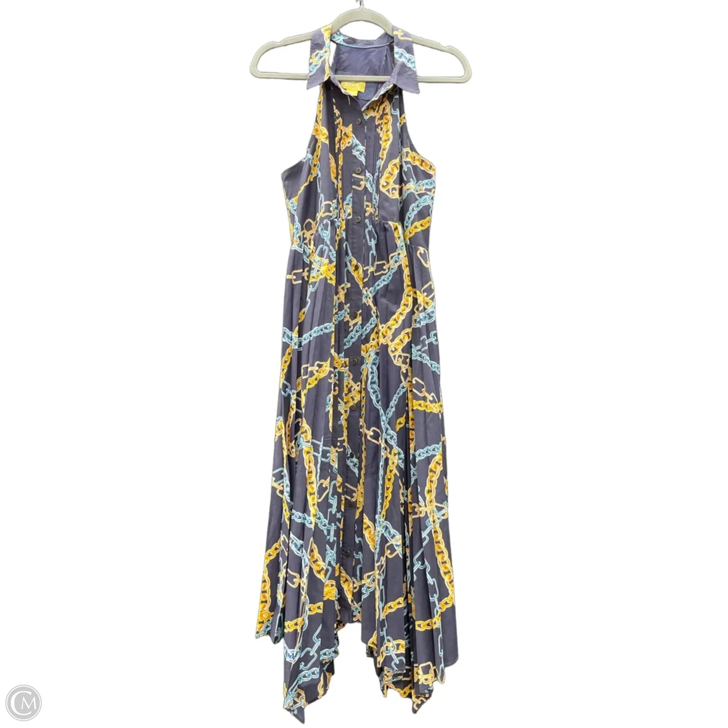 Dress Casual Midi By Maeve In Blue & Yellow, Size: M