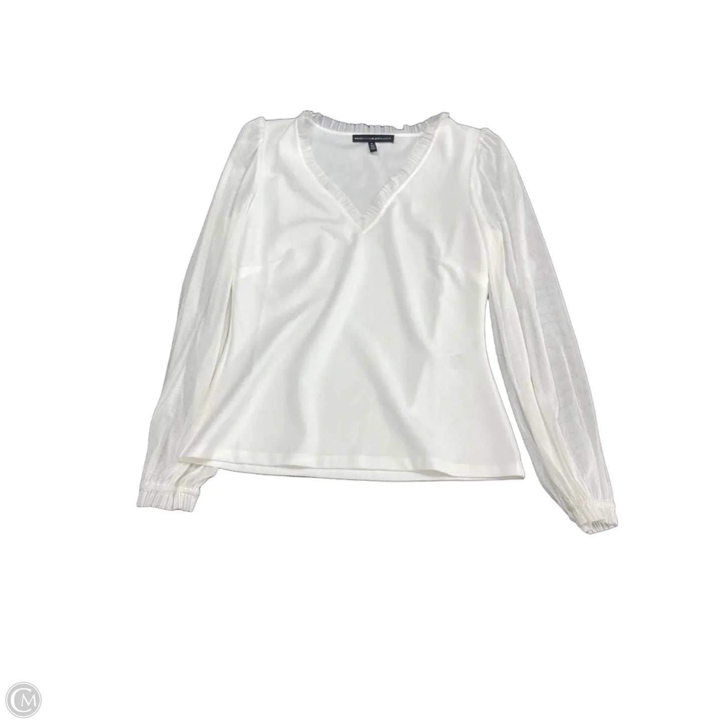 Top Long Sleeve By White House Black Market In Ivory, Size: M