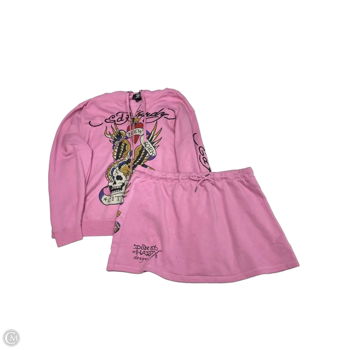 Skirt Set 2pc By Ed Hardy In Pink, Size: 3x