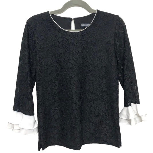Blouse Long Sleeve By Karl Lagerfeld  Size: Xs