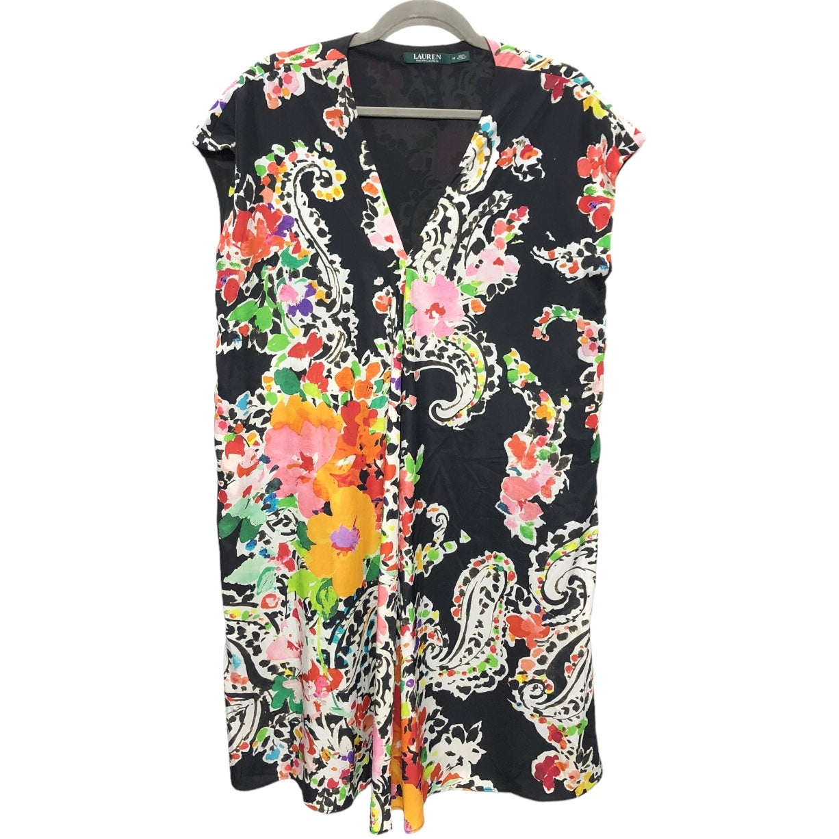 Floral Print Dress Casual Midi Lauren By Ralph Lauren, Size 12
