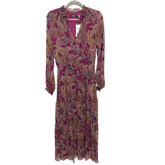Paisley Print Dress Casual Midi Lauren By Ralph Lauren, Size 4