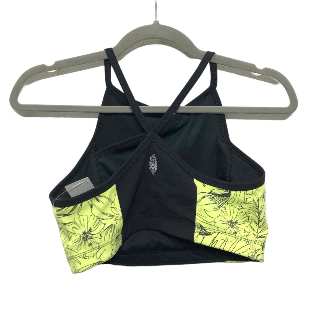 Athletic Bra By Free People In Black & Yellow, Size: S