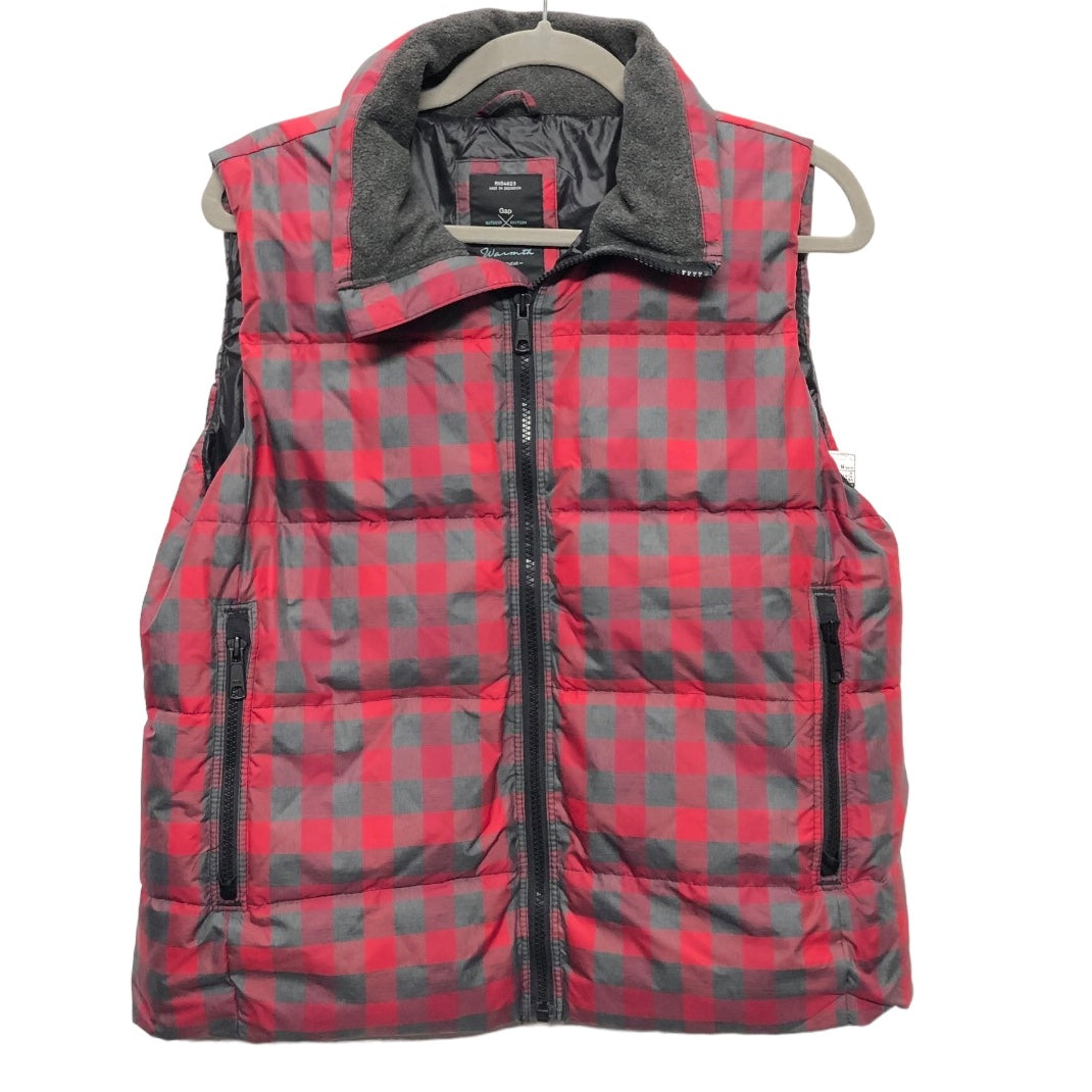 Vest Puffer & Quilted By Gap In Plaid Pattern, Size: M