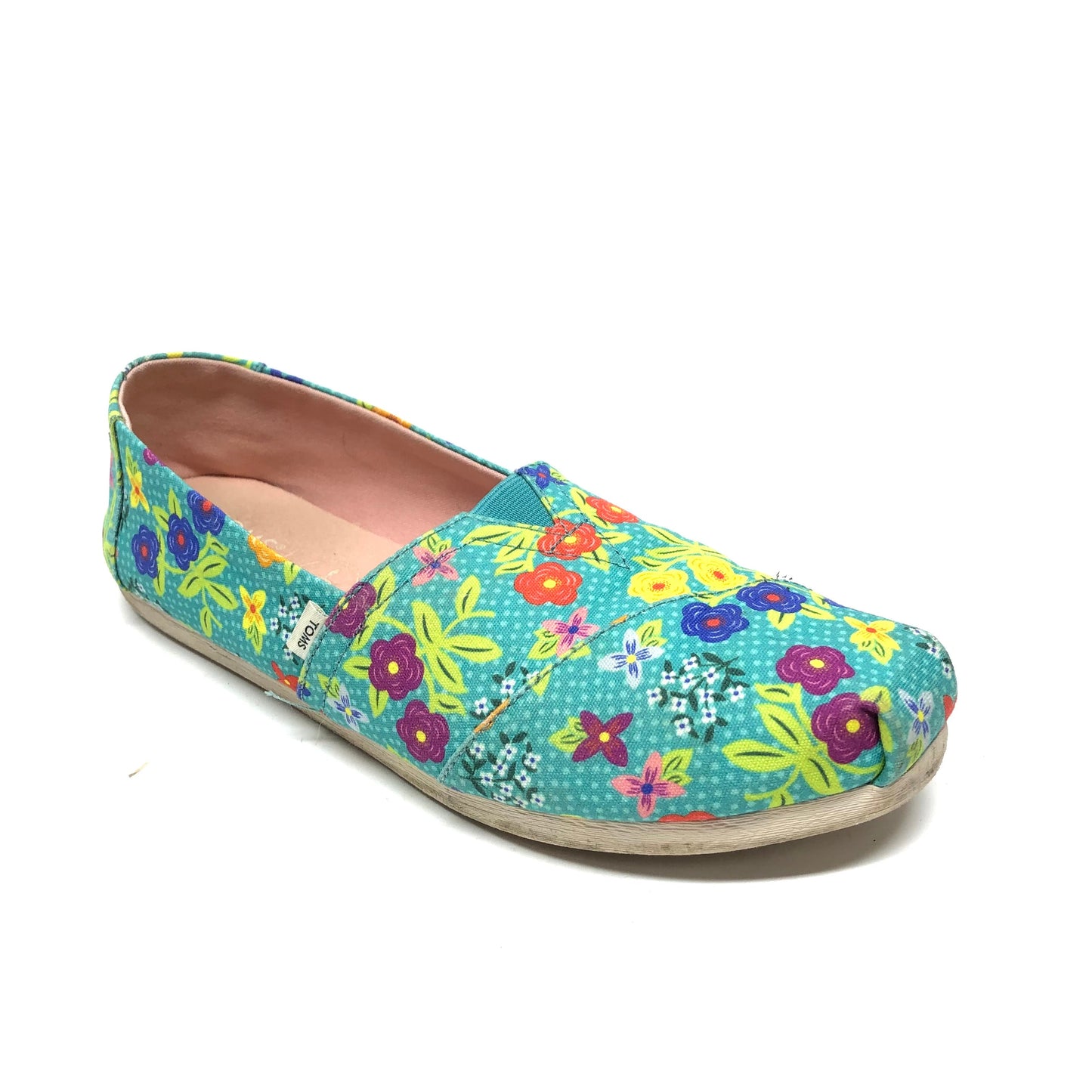 Shoes Flats By Toms In Blue & Green, Size: 8.5