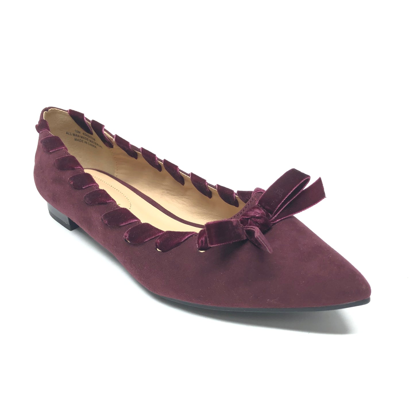 Shoes Flats By Versona In Maroon, Size: 10