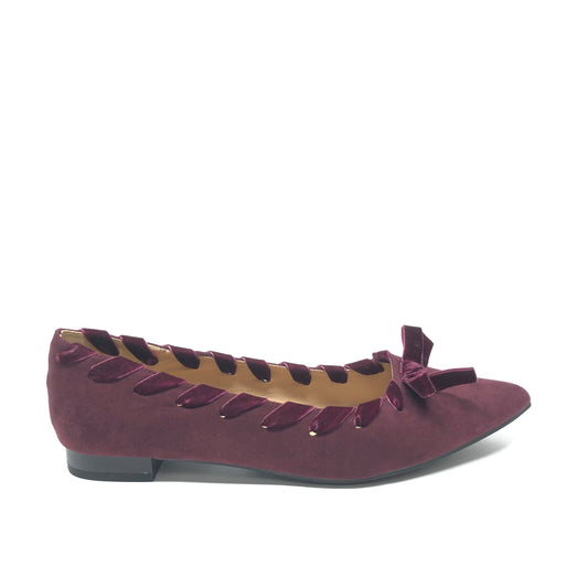 Shoes Flats By Versona In Maroon, Size: 10