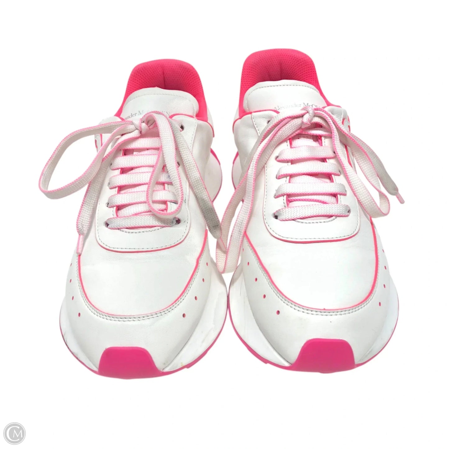 Shoes Luxury Designer By Alexander Mcqueen In Pink & White, Size: 8.5