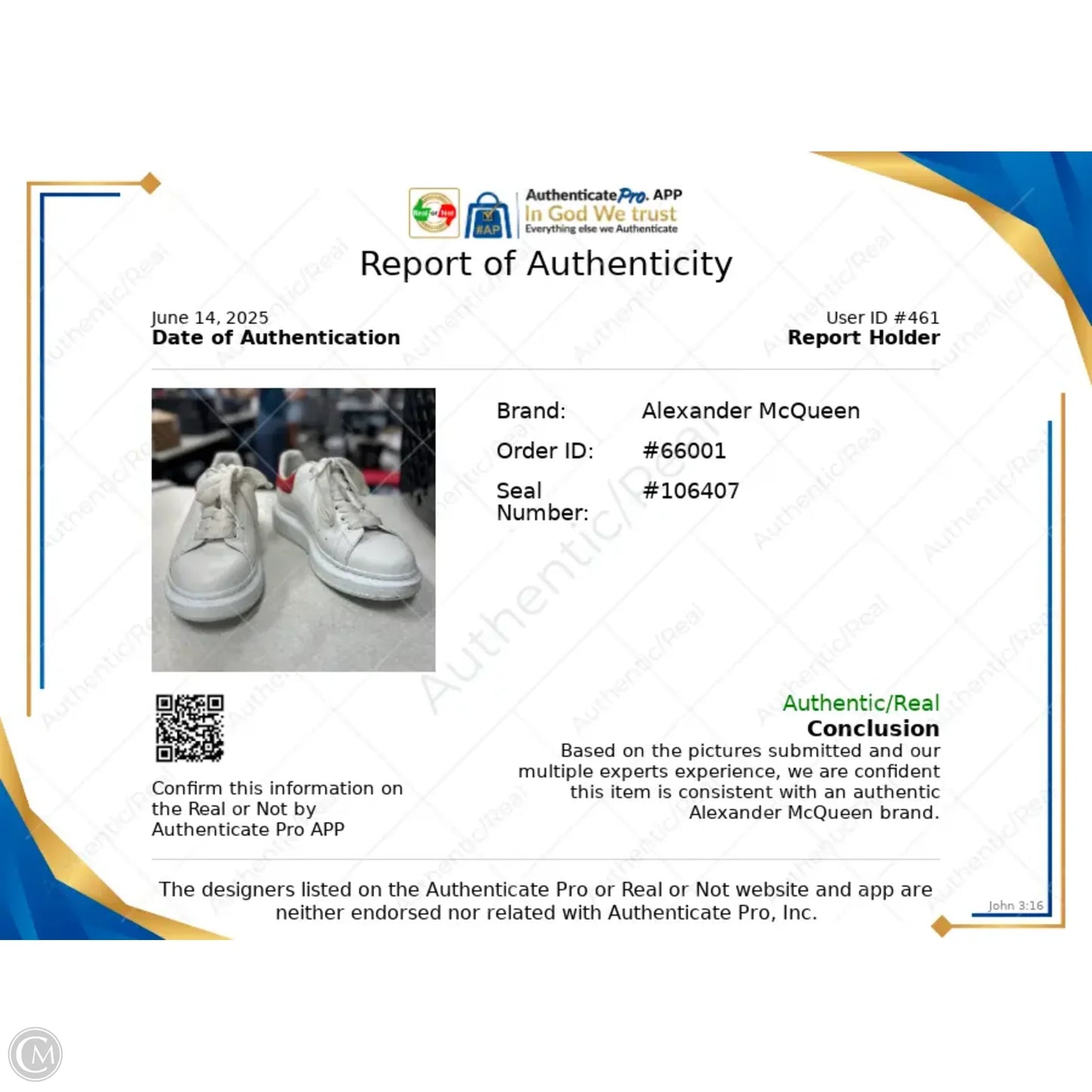 Shoes Luxury Designer By Alexander Mcqueen In Red & White, Size: 7.5