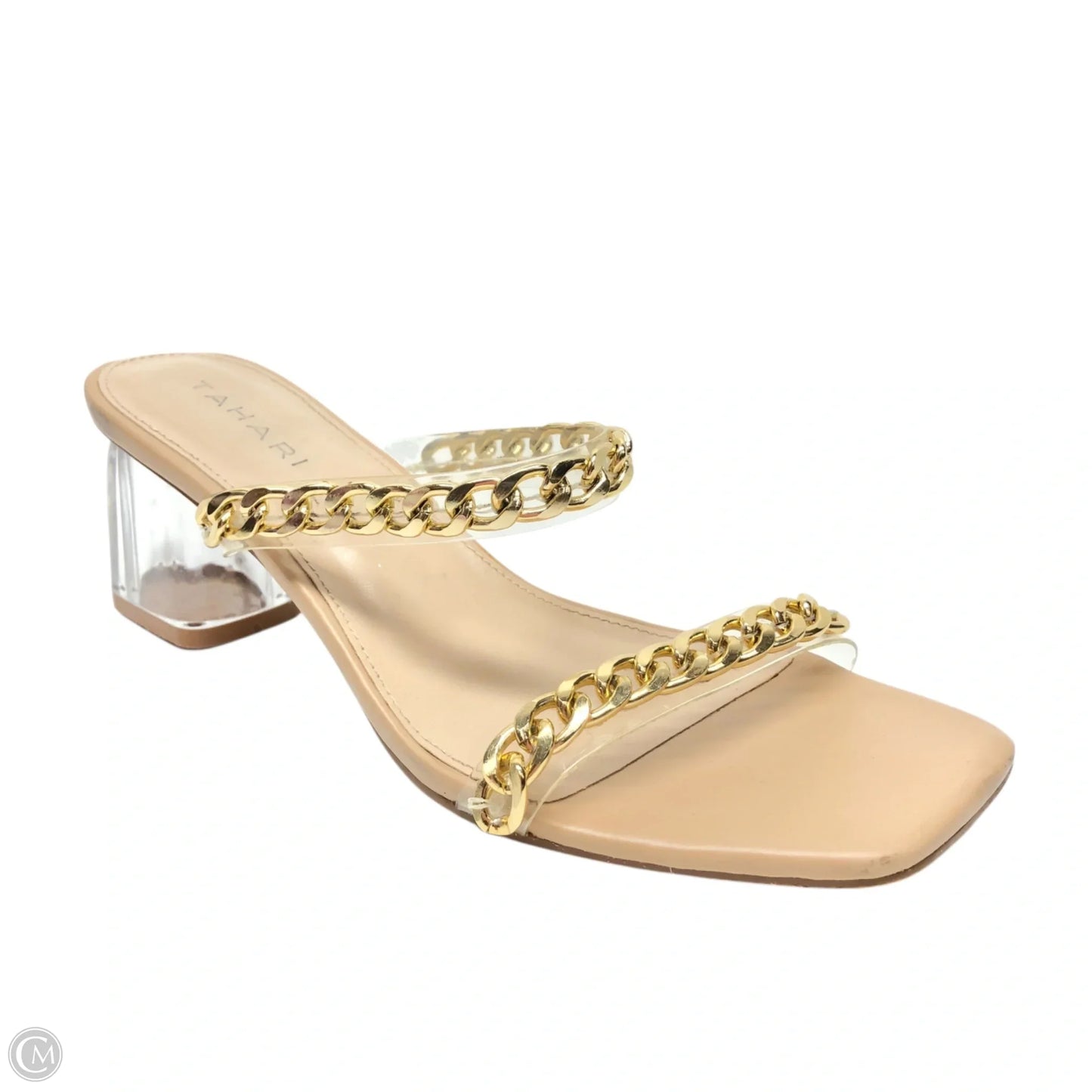 Sandals Heels Block By T Tahari In Gold & Tan, Size: 7.5