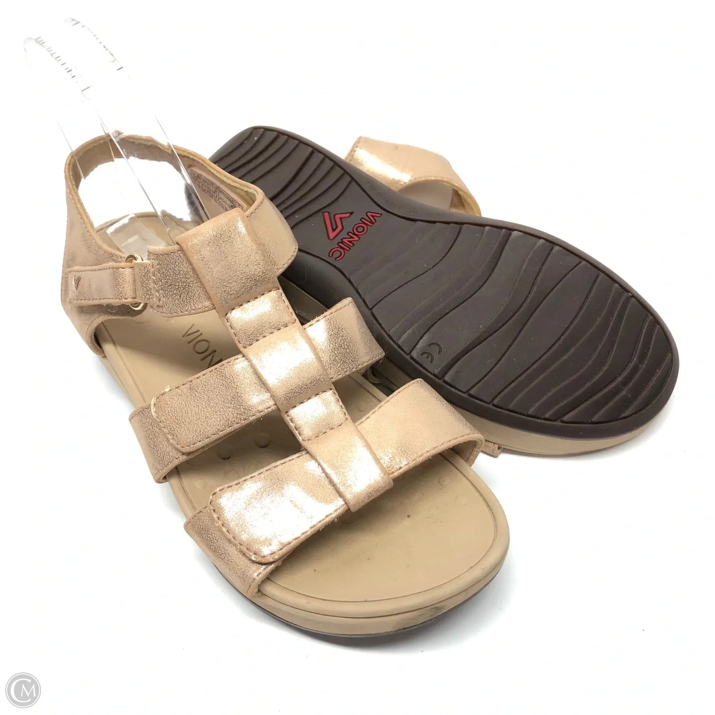 Sandals Flats By Vionic In Gold, Size: 7