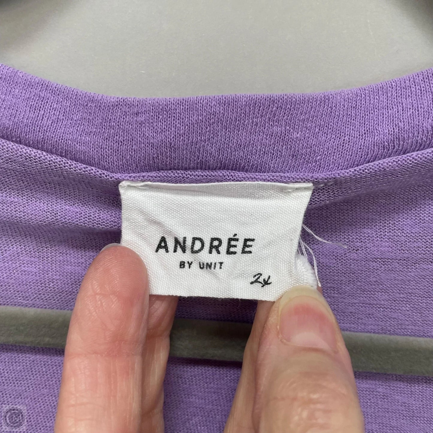 Top Short Sleeve By Andree By Unit In Purple, Size: 2x