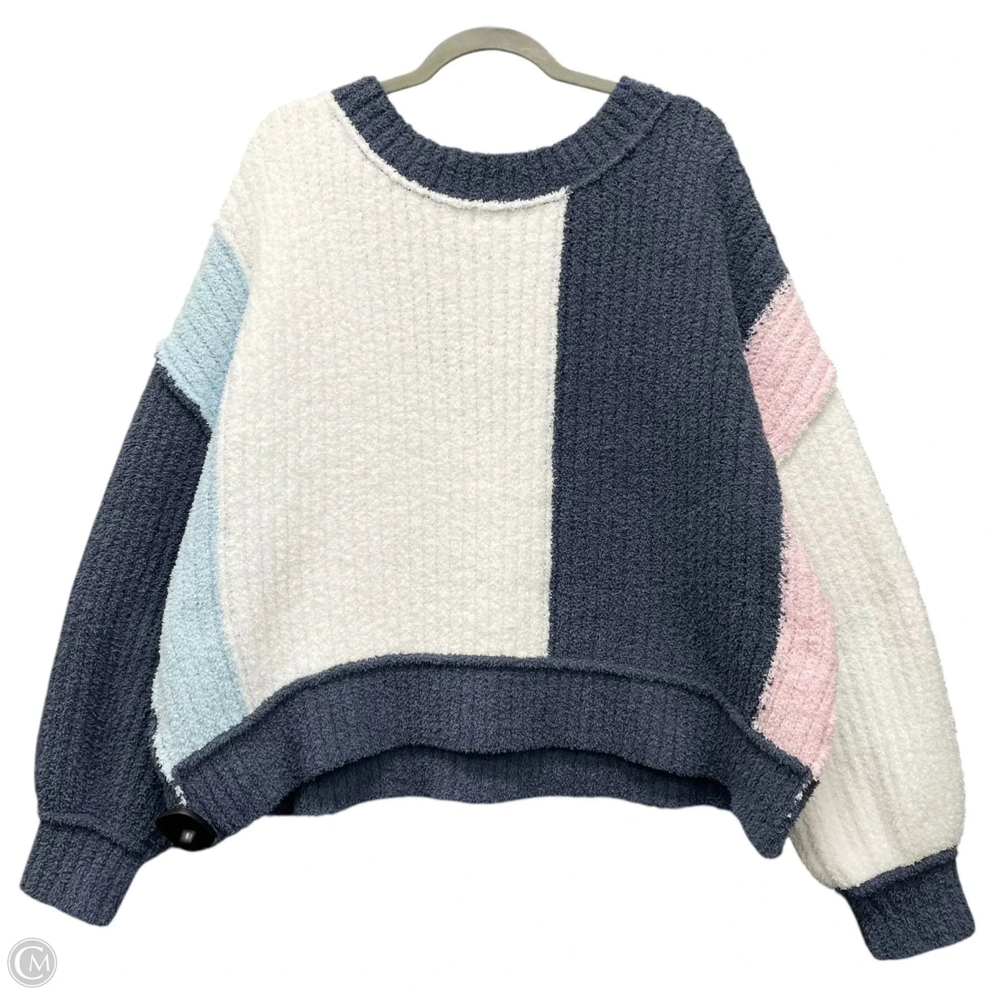Sweater By Pol In Blue & Pink, Size: L