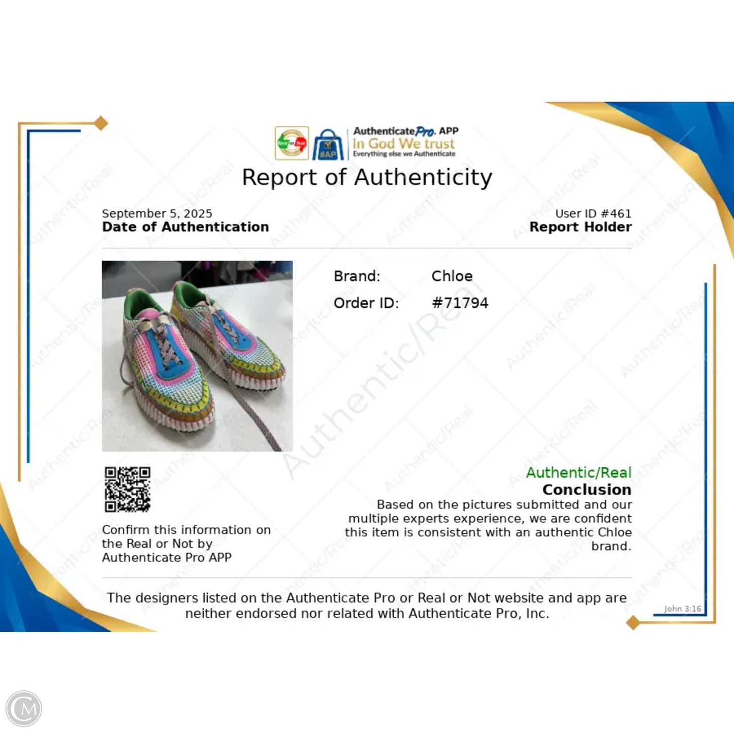 Shoes Luxury Designer By Chloe In Multi-colored, Size: 6.5