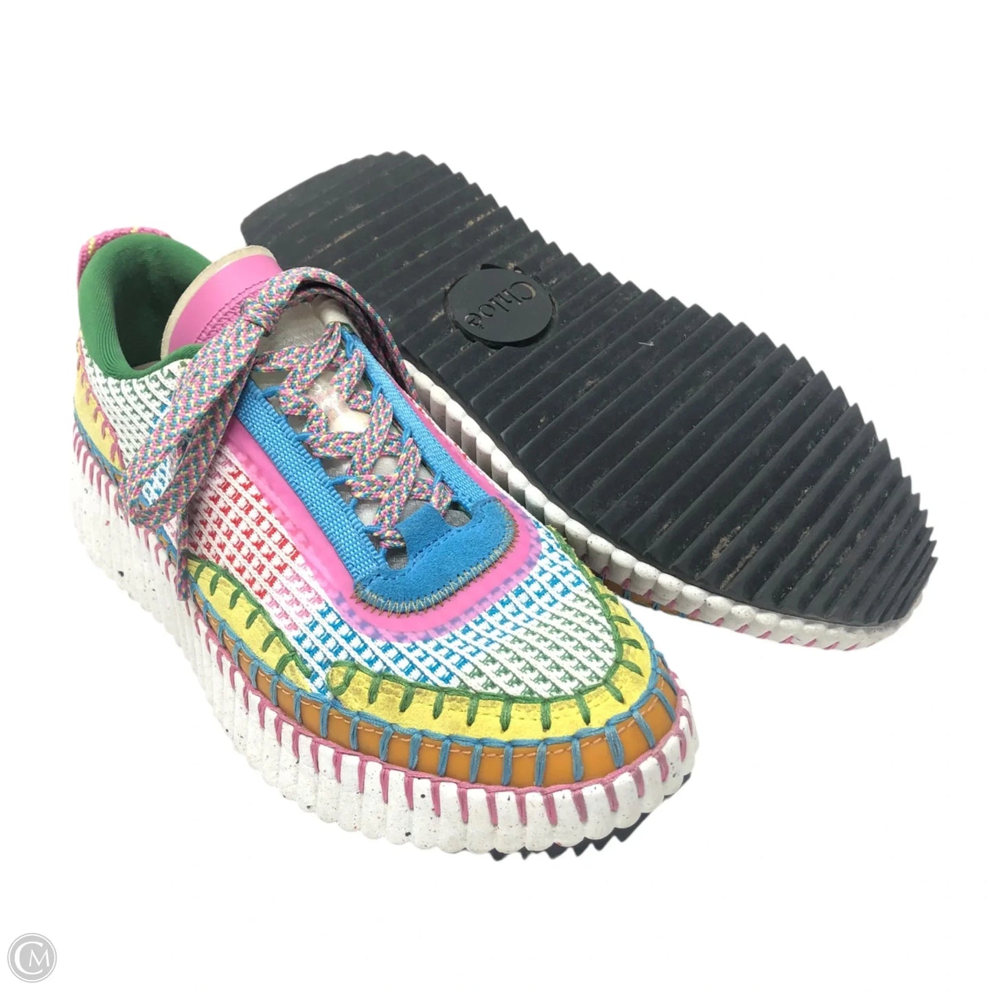 Shoes Luxury Designer By Chloe In Multi-colored, Size: 6.5
