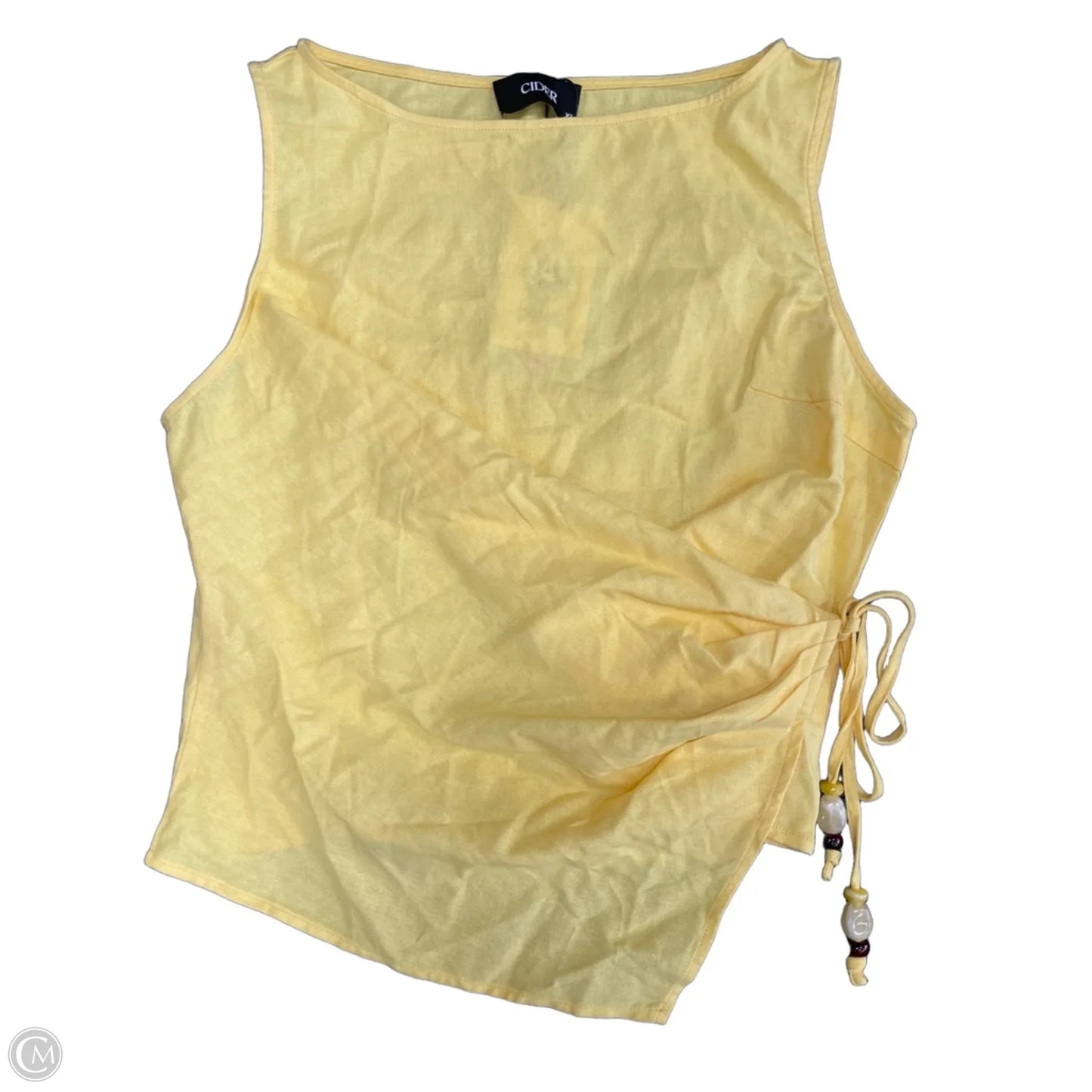Top Sleeveless By Cider In Yellow, Size: Xl