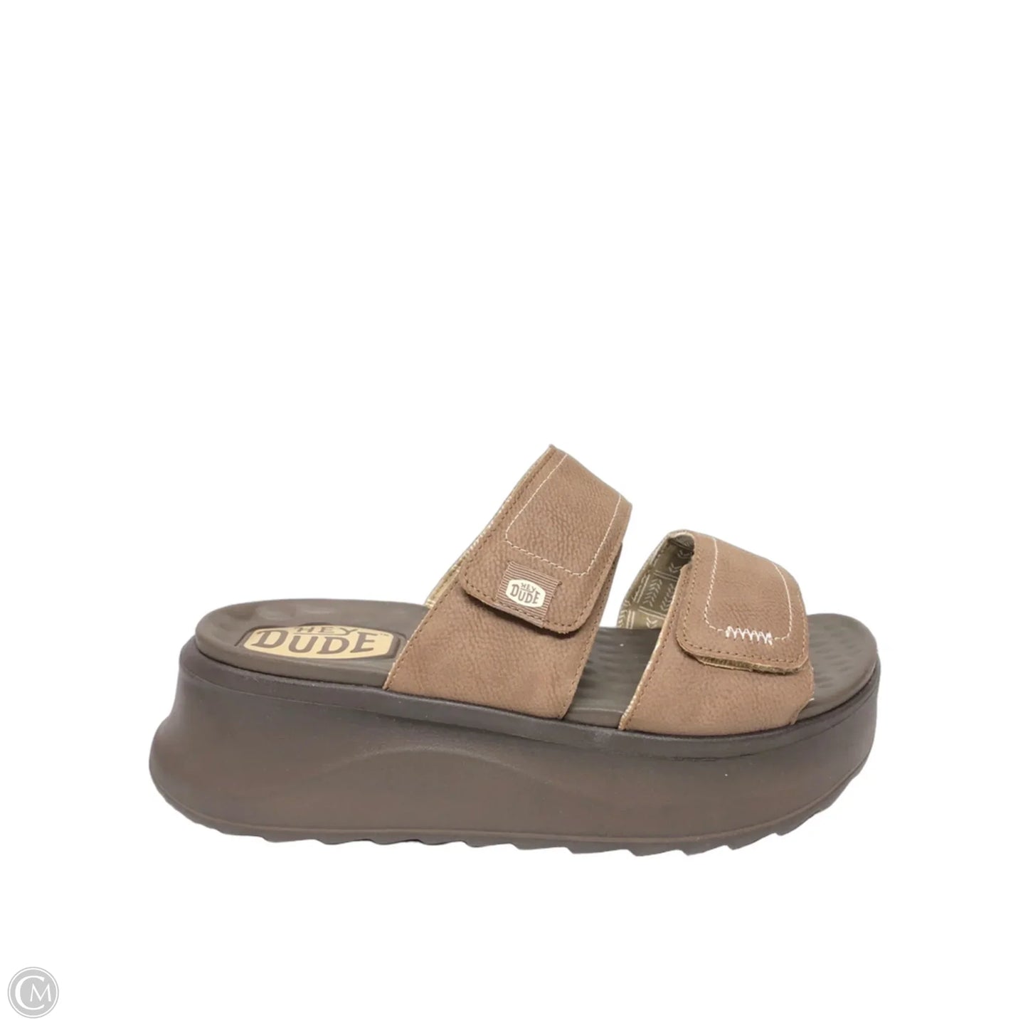 Sandals Heels Platform By Hey Dude In Brown, Size: 8