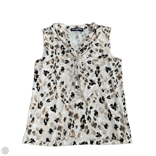 Top Sleeveless By Karl Lagerfeld In Cream, Size: L