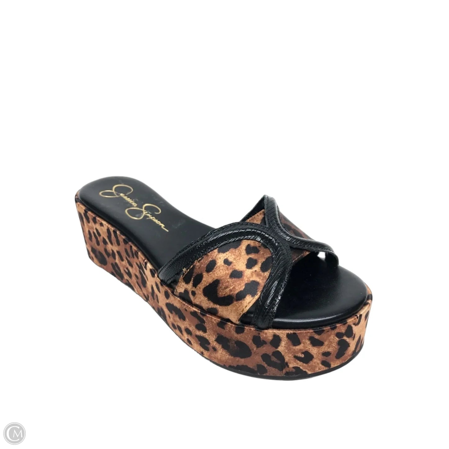 Sandals Heels Platform By Jessica Simpson In Animal Print, Size: 6.5