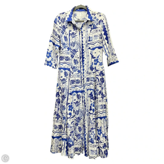 Dress Casual Midi By Joie In Blue & White, Size: S