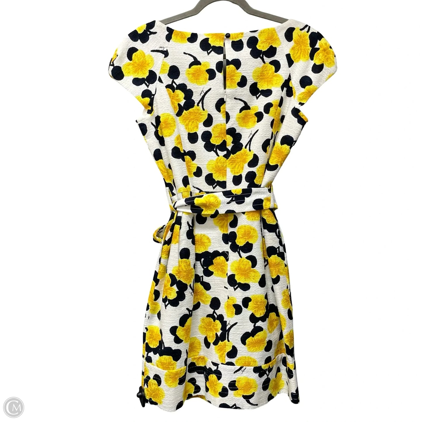 Dress Designer By Milly In White & Yellow, Size: 10