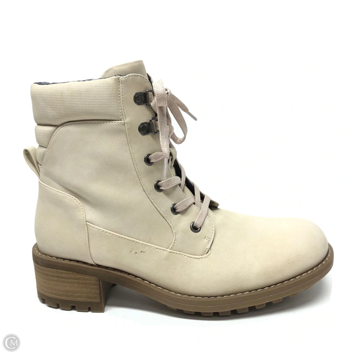 Boots Ankle Heels By Crown Vintage In Cream, Size: 10