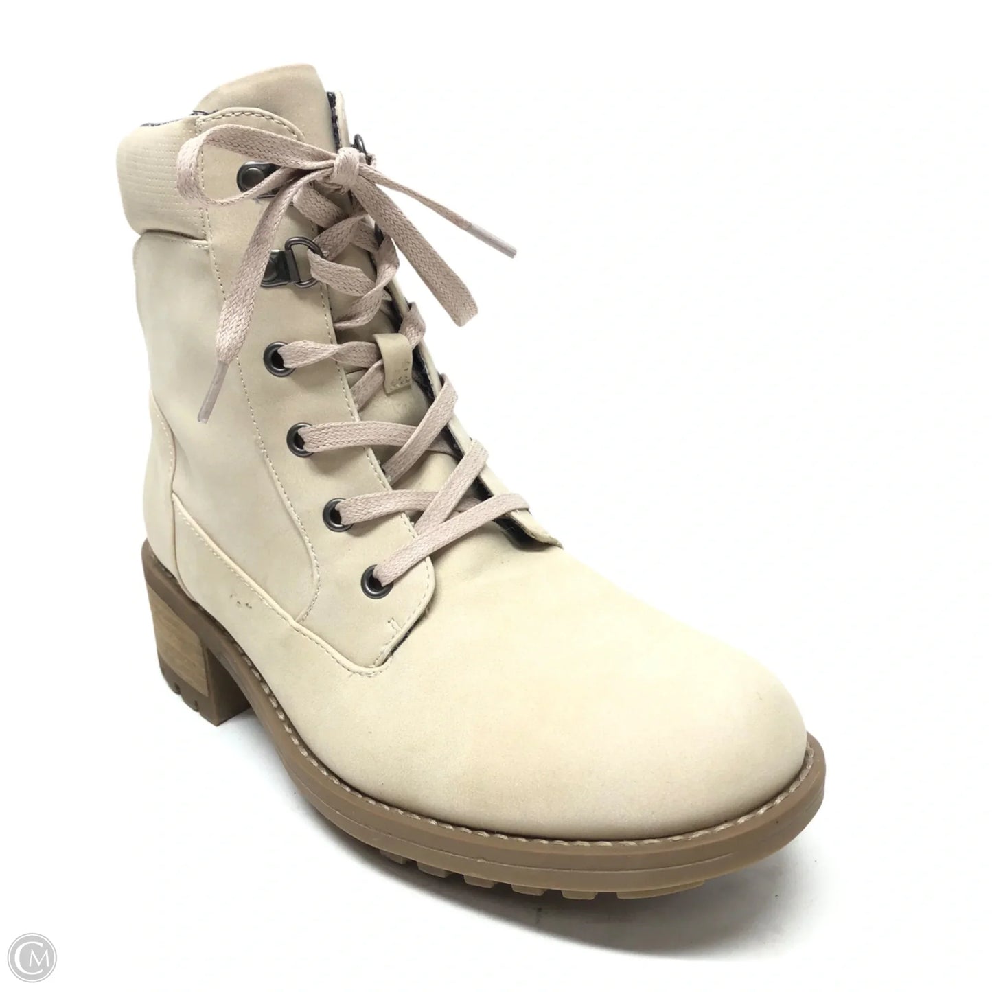 Boots Ankle Heels By Crown Vintage In Cream, Size: 10