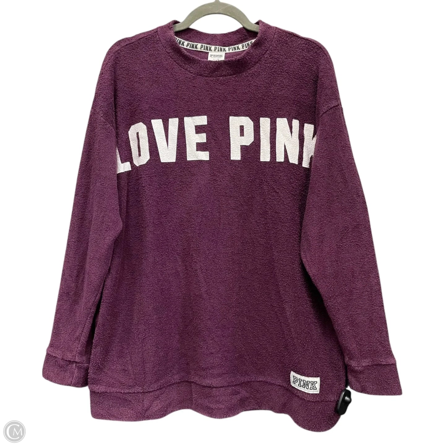 Sweatshirt Crewneck By Pink In Purple, Size: L