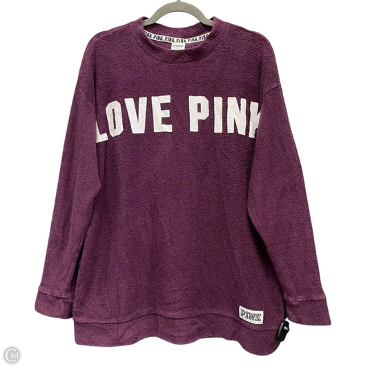 Sweatshirt Crewneck By Pink In Purple, Size: L