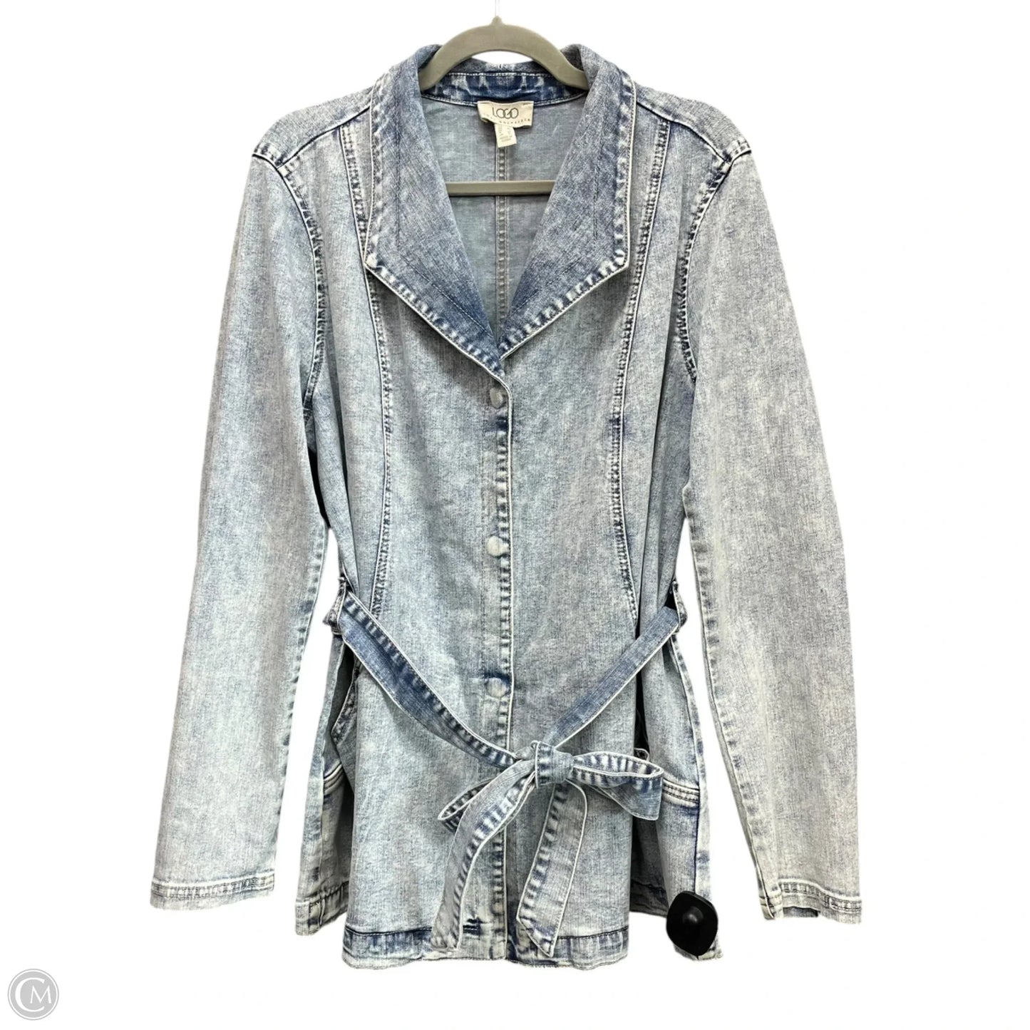 Jacket Denim By Logo In Blue Denim, Size: L